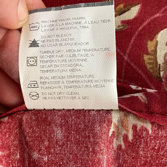 Vintage Fieldcrest Cannon King Floral Pillowcases Shams 20x36 Red Beige - Picture 4 of 5